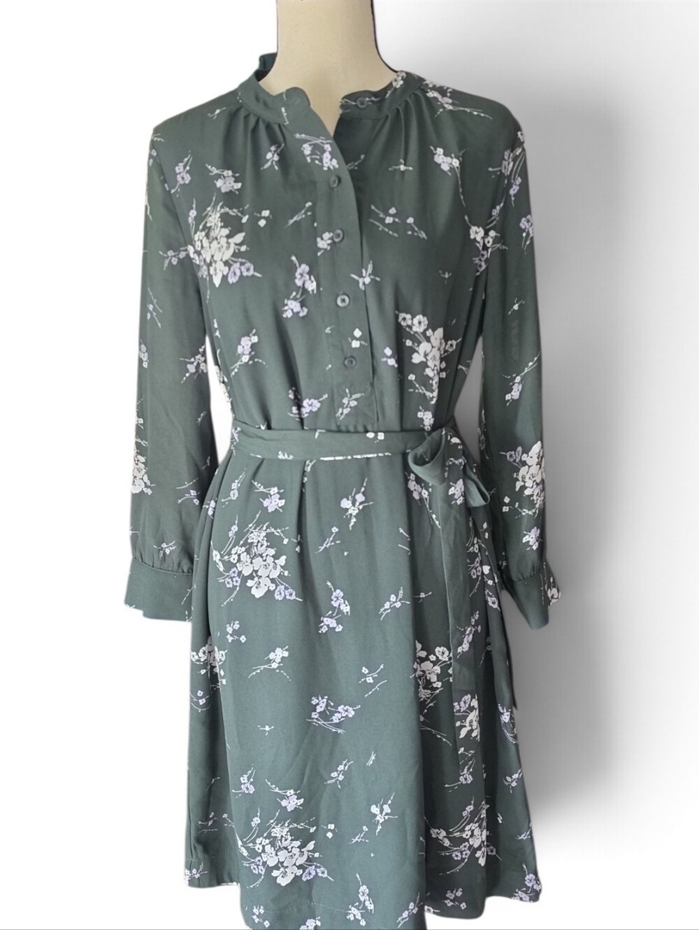 GAP Dark Green Floral Dress-Size XS